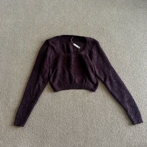 Skims Garnet Cozy Knit Scoop Neck Crop Top, Size 4X/5X NWT